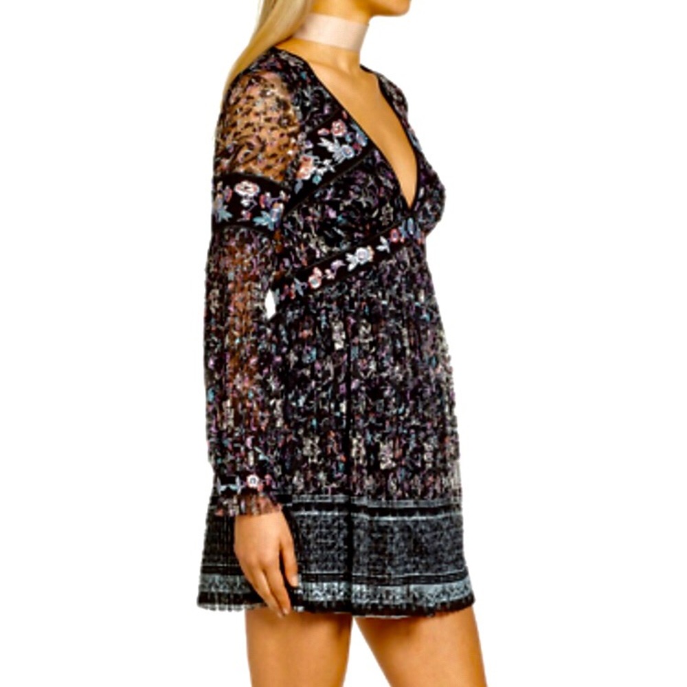 Free People Cherry Blossom Boho Mini Dress Sz 6